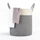 Корзина для хранения текстильная с ручками, белый/серый MVM TH-14 GRAY/WHITE - изображение 8