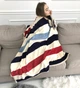 Плед велсофт Mulberry-Home, бежевий в смужку 140*220см - зображення 1