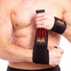 Бинты кистевые для жима Полиэстер / Эластан липучка 2 шт STRENGTH WRIST WRAPS VALEO цвет черно-красный TA-4421 - изображение 3
