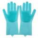 Силіконові багатофункціональні рукавички для миття та чищення Super Gloves блакитні - зображення 3