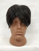 Парик мужской ровный короткий 25 см с челкой черный модель М06 (6982) - изображение 1