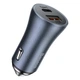 Автомобільний зарядний пристрій в прикурювач Baseus USB + Type-C 40 W Сірий (CCJD-0G) - зображення 1
