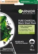 Черная Тканевая маска Garnier Skin Naturals Очищающий Уголь + Черные водоросли 28 г (3600542097253) - изображение 1