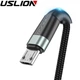Кабель зарядний USB USLION microUSB — USB (2m) 3 А дріт швидкого заряджання для телефона Чорний - зображення 2