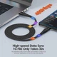 Кабель Toocki USB PD 3.1 Type-C швидка зарядка 240W, E-Marker Chip, 480 Mbps - 2 метри - зображення 4