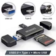 Кардридер Macaw 3 в 1 TF/SD, USB 2.0, OTG MicroUSB - Type C - изображение 1