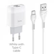 Мережеве зарядне (СЗУ) та кабель Type C Hoco C73A (EU) (2 USB) Білий - зображення 1