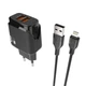 Мережеве зарядне (СЗУ) Veron VR-C12L (Lightning) 2 USB 2.4A Чорний - зображення 1