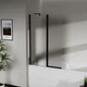 Скляна шторка для ванни AVKO Glass W436 50+40x140 Black Frostet - зображення 2