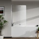 Скляна шторка для ванни AVKO Glass RDW02-J2 50+40x140 Silver - зображення 1