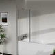 Скляна шторка для ванни AVKO Glass W436 50+40x140 Chrome - зображення 2