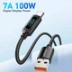 Кабель Essager Fast Charging Digital Display USB to Type-C PD100W 7A з дисплеєм 2метра - изображение 1