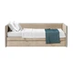 Ліжко дитяче з матрацом диван MeBelle SLEEPY 80х190 см з висувною скринькою для речей, бежевий велюр - зображення 2