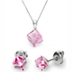 Срібний комплект Spark зі Swarovski Cube Small WKJ48416LR - зображення 1
