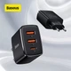 Сетевое зарядное устройство Baseus Compact Quick Charger 2USB+Type-C 30W Black - изображение 4