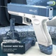 Водяной пистолет Glock электрический, зарядка USB + Большой магазин Синий - изображение 6