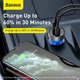 Автомобильное зарядное устройство Baseus Particular Digital QC 4.0+PD3.0 PPS 65W USB + Type-C 5A Серый - изображение 12