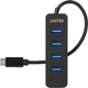 USB Hub Unitek uHUB Q4 4 Ports Powered USB-C Hub with USB-C Power Port (H1117B) - obraz 2