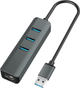 Hub USB Vakoss 1x RJ-45 + 3x USB-A 3.0 (TC-4502X) - obraz 1