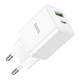 Сетевое зарядное устройство Hoco N28 Founder |1USB/1Type-C, 20W/3A, PD/QC| адаптер с быстрой зарядкой кабелем Type-C 1м. White - изображение 5