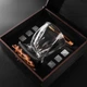 Камені для віскі Whiskey stones Original в подарунковій дерев'яній упаковці 6 шт. зі стеатиту + келих Bohemia Quadro + щипці з інструкцією Сірі - зображення 1