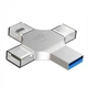 USB Флешка Flash Drive XO DK04 USB2.0 4 in 1 64GB Сталевий - зображення 1