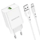 Мережевий Зарядний Пристрій Borofone BN5 18W QC3.0 Micro Колір Бiлий - изображение 1