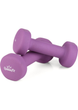 Набор гантелей неопреновых Queenfit 2х1 кг (2 кг) фиолетовый. Круглые, для фитнеса, аэробики, дома - изображение 5