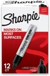 Маркеры перманентные Sharpie Permanent Markers Large Chisel Tip King Size Черный 12 шт. (‎‎15001) - изображение 1