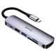 Адаптер переходник USB-Хаб HB28 Type-C multi-function converter(HDMI+USB3.0+USB2.0+SD+TF+PD) dark grey - изображение 1