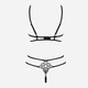 Komplet erotyczny (biustonosz + stringi) Obsessive Badossa S/M Black (5901688235157) - obraz 6
