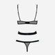 Komplet erotyczny (biustonosz + stringi) Obsessive Bondy S/M Black (5901688209288) - obraz 6