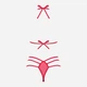 Komplet erotyczny (biustonosz + stringi) Obsessive Giftella S/M Red (5901688225622) - obraz 6