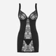 Komplet erotyczny (halka + stringi) Obsessive Heartina S/M Black (5901688222959) - obraz 4