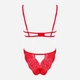 Komplet erotyczny (biustonosz + figi brazylijskie) Obsessive Mellania S/M Red (5901688236987) - obraz 6