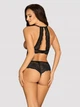 Komplet erotyczny (biustonosz + figi brazylijskie) Obsessive Pearlove XS/S Black (5901688238561) - obraz 2