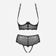 Komplet erotyczny (biustonosz + figi brazylijskie) Obsessive Pearlove XS/S Black (5901688238561) - obraz 5