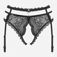 Erotyczny pasek do pończoch Obsessive Pearlove XS/S Black (5901688250617) - obraz 5