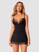 Komplet erotyczny (halka + stringi) Obsessive Bella Rou XL/2XL Black (5901688252345) - obraz 1