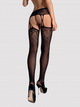 Rajstopy erotyczne Obsessive Garter S206 S/M/L Black (5901688202111) - obraz 2