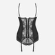 Komplet erotyczny (gorset + figi brazylijskie) Obsessive Heartina S/M Black (5901688225240) - obraz 6