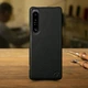 Кожаная накладка Stenk Cover для Sony Xperia 1 IV Чёрная (73706) - изображение 1