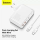 Сетевое зарядное устройство Baseus 100W Quick GaN2 Pro QC4.0+PD3.0 2USB+2Type-C 5A + кабель Baseus Type-C to Type-C 100W 20V/5A 1м (CCGAN2P-L02) White - изображение 12