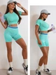 Спортивный женский кроп-топ Madison M, Бирюзовый - изображение 1