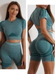 Женский костюм для фитнеса Whatiwear с утяжкой и эффектом Push Up (Пуш Ап) зеленый S (1355-green-S) - изображение 4