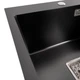 Мийка для кухні PLATINUM з нержавіючої сталі Handmade HSBB 500x500мм квадратна врізна глянцева 1мм чорна із сифоном PLS-A36115 - зображення 4