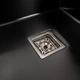 Мийка для кухні PLATINUM з нержавіючої сталі Handmade HSBB 500x500мм квадратна врізна глянцева 1мм чорна із сифоном PLS-A36115 - зображення 6