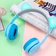 Бездротові навушники "Котячі вушка" CatEar P47M з підсвіткою RGB Bluetooth MP3 плеєр Light Blue - зображення 1