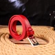Якісний жіночий шкіряний ремінь GRANDE PELLE Leather Belt 21446 Червоний - зображення 6