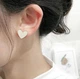 Серьги джекеты Сердечка MK1156 белые с золотым - изображение 3